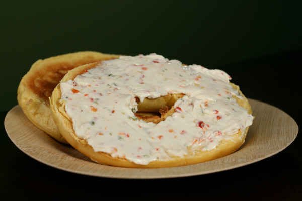 Assorted Bagels with Vegetable Cream Cheese Tray